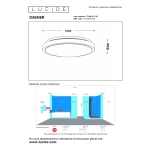 DASHER Lampa sufitowa Ø 41 cm LED 1x24W 2700K IP44 Czujnik ruchu i dzień/noc Czarny 79110/40/30 Lucide - zdjęcie dodatkowe 4